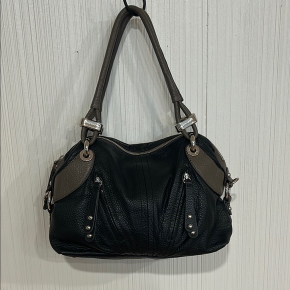b. makowsky two Toned LeatherSatchel/ Shoulder BagCrossbody with Slouchy Leather